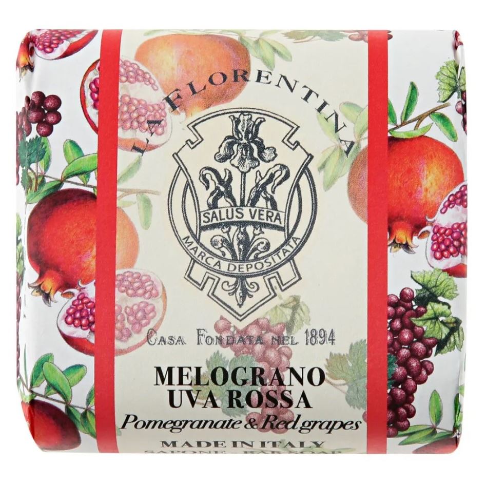 La Florentina Soap Fruit Gardens Pomegranate & Red Grape Коллекция "Фруктовые Сады" Мыло Гранат и Красный Виноград 