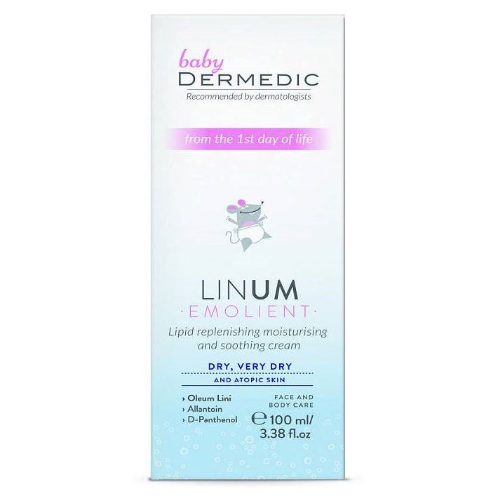 Dermedic Baby Linum Emollient Baby Lipid Replenishing Moisturising And Soothing Cream Увлажняющий успокаивающий крем для детей с 1-го дня жизни 