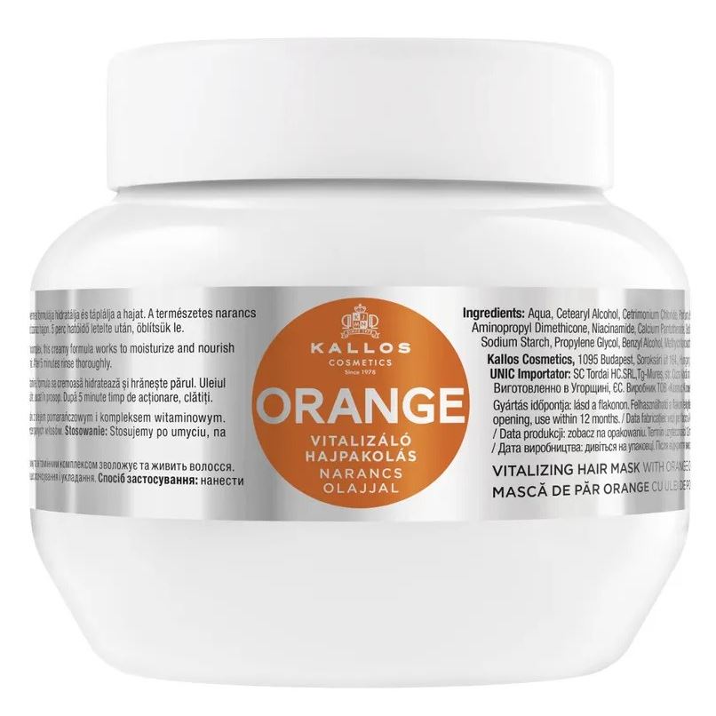 Kallos Cosmetics Hair Care Orange Vitalizing Mask With Orange Oil  Маска восстанавливающая для волос с маслом Апельсина
