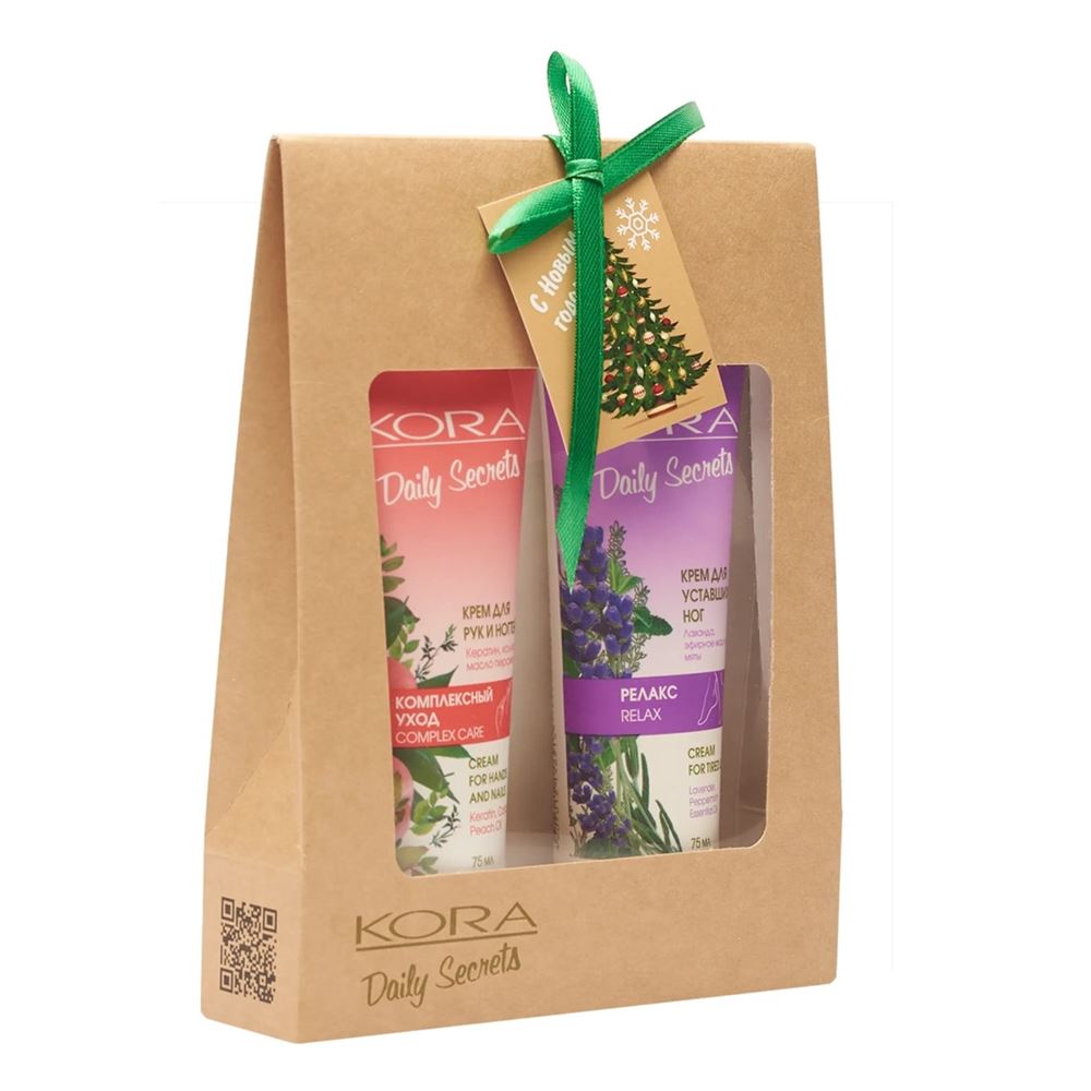 KORA Уход для тела Подарочный набор "Комплексный уход для рук и ног" Набор: крем для рук и ногтей, крем для ног
