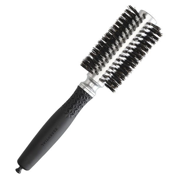 Olivia Garden Брашинги для волос ID2111/OGBPF25 Брашинг ESSENTIAL BLOWOUT SOFT Boar Bristles Silver 25 мм Брашинг 