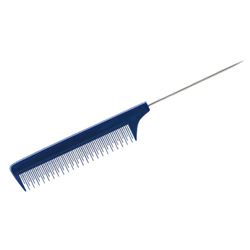 h10723 Расческа для стрижки с металлическим хвостиком 22,0 см (зубцы разной длины)
