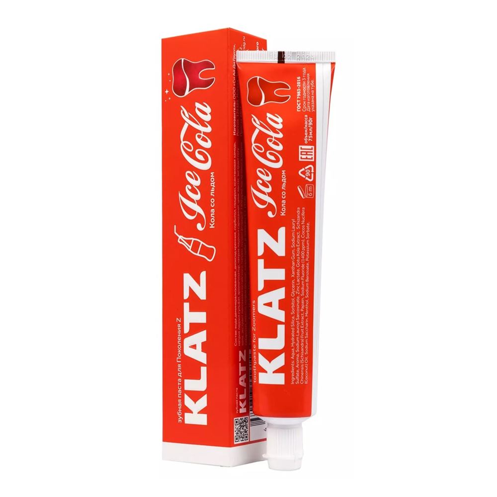 Klatz Health Zoomers Зубная паста для поколения Z «Кола со льдом» Зубная паста для поколения Z «Кола со льдом»