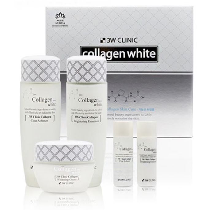 3W Clinic Face Care Набор Collagen White Skin Care Items 3 Set  Набор: тонер, эмульсия, крем