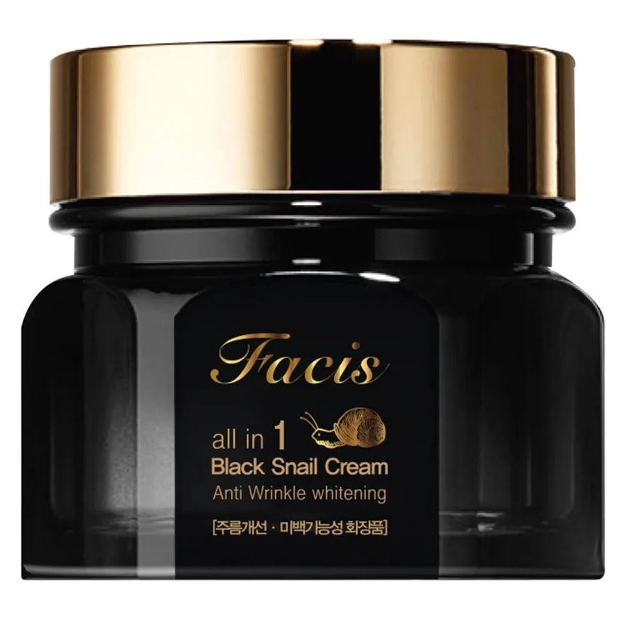 Jigott Skin Care Facis All-In-One Black Snail Cream  Крем для лица многофункциональный с муцином улитки