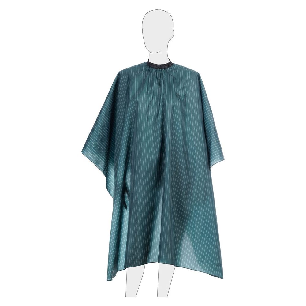 Dewal Professional Аксессуары для окрашивания и стрижки волос AA43F Пеньюар для стрижки "Полоска" полиэстер, зеленый, 140х150 см, на крючках Пеньюар для стрижки