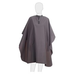 AA46G Пеньюар для стрижки, полиэстер, серый, 128х145 см, на крючках