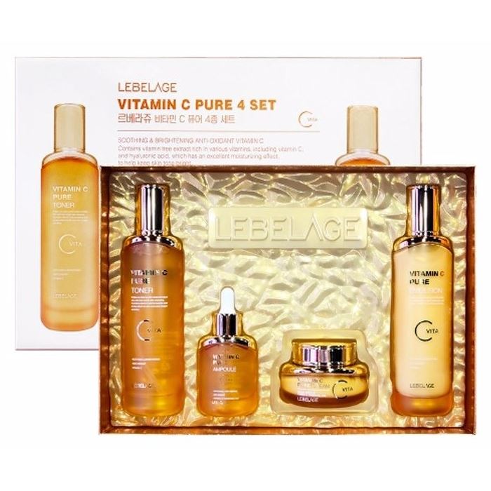 Lebelage Face Care Vitamin C Pure 4 Set  Набор косметики с витамином С: тонер, эмульсия, сыворотка, крем