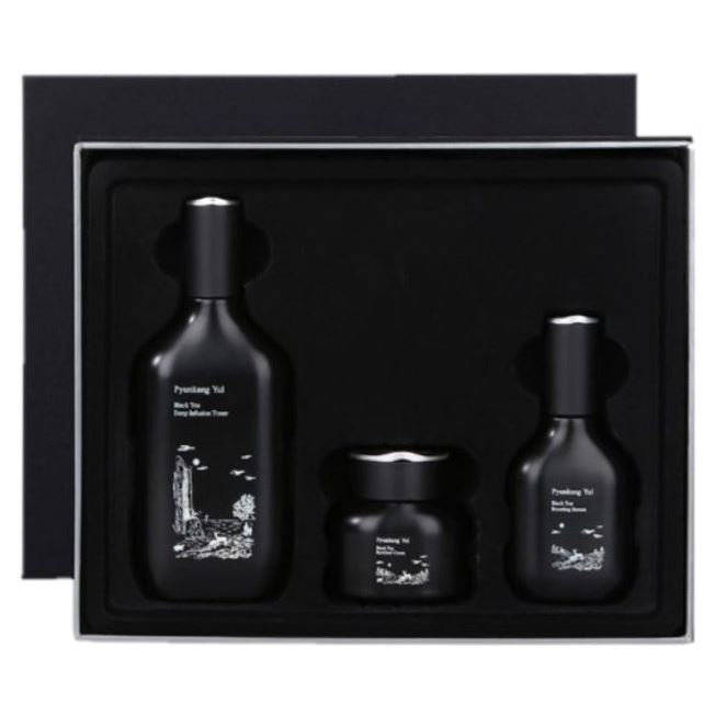 Pyunkang Yul Face Care Black Tea Line Gift Set Набор: тонер, сыворотка, крем