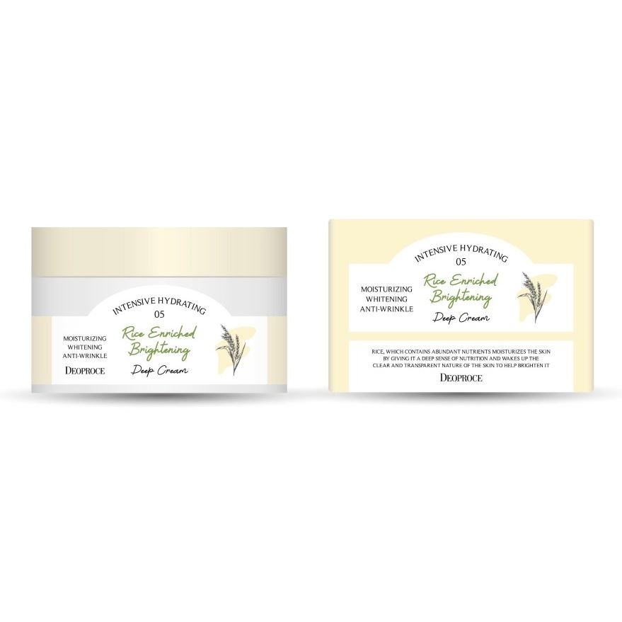 Deoproce Natural Skin Rice Enriched Brightening Deep Cream  Осветляющий крем для лица с экстрактами злаковых культур 