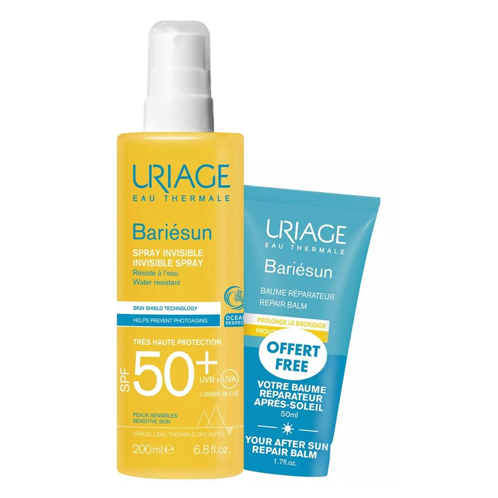 Uriage Bariesun Набор Bariesun SPF50+: Невидимый спрей + Восстанавливающий бальзам Набор Невидимый спрей + Восстанавливающий бальзам после солнца
