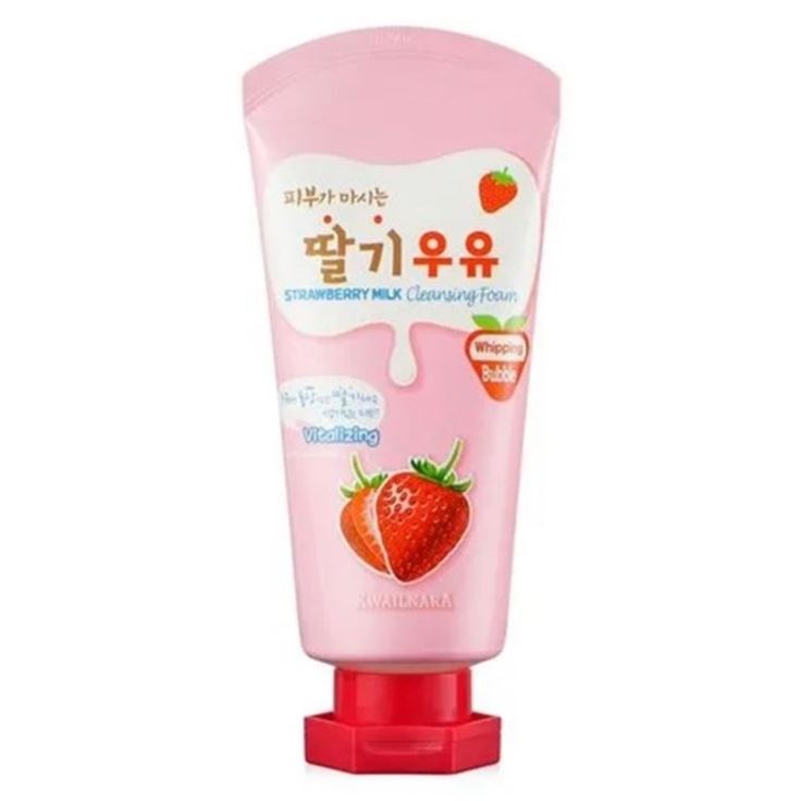 Welcos Skin Care Kwailnara Strawberry Milk Cleansing Foam Пенка для лица с экстрактом клубники 