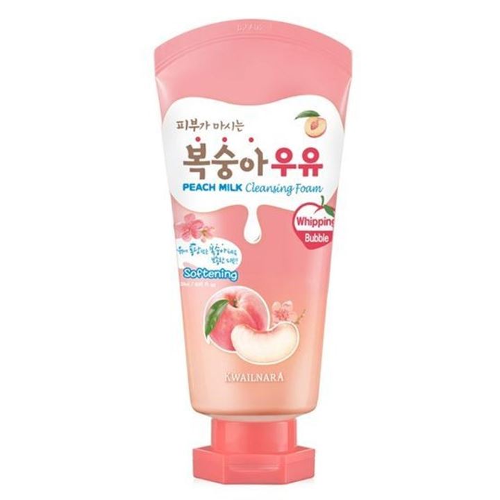 Welcos Skin Care Kwailnara Peach Milk Cleansing Foam Пенка для лица с экстрактом персика 