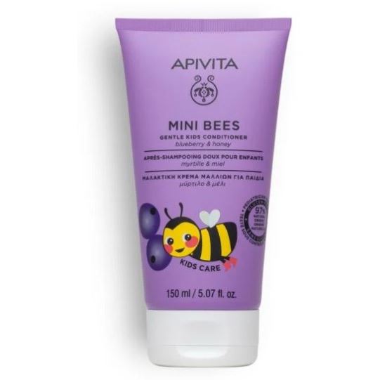 Apivita Hair Care MINI BEES Genlte Kids Conditioner Маленькие пчёлки Детский нежный кондиционер для волос с Черникой и Мёдом