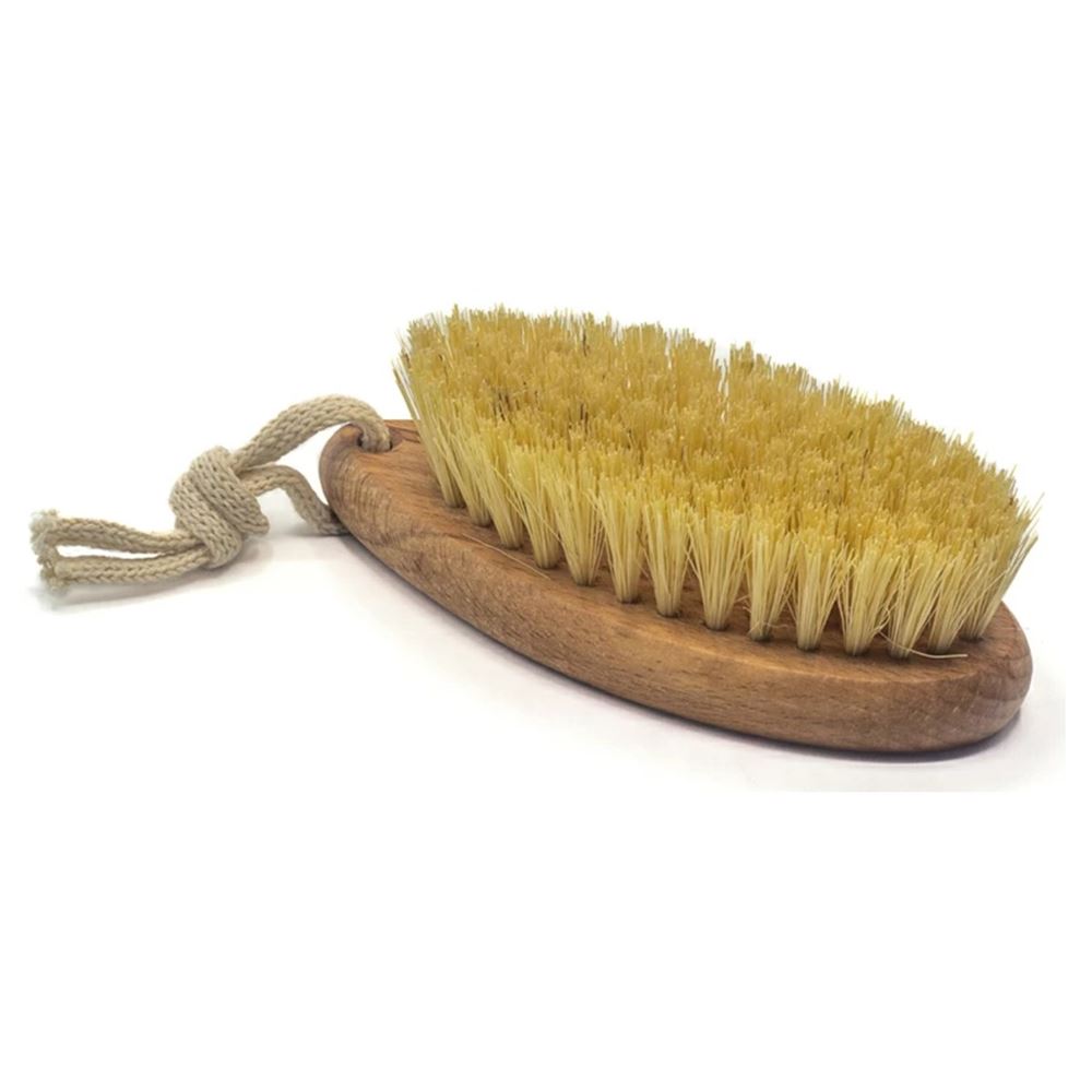 VIVAL Мочалки Щётка для сухого массажа натуральное волокно Тампико M компакт овальная, 13.5 см Щётка для сухого массажа