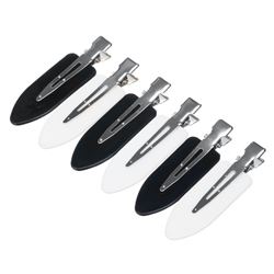 CL2603 white/black Зажим для волос DEWAL "Лепесток", пластик, 6 см 6 шт/уп[новый]