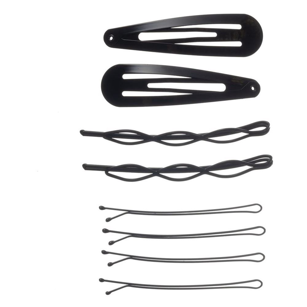 Dewal Professional Аксессуары для волос CL3777black Набор для причесок DEWAL, черный Набор для причесок: заколки клик-клак, невидимки