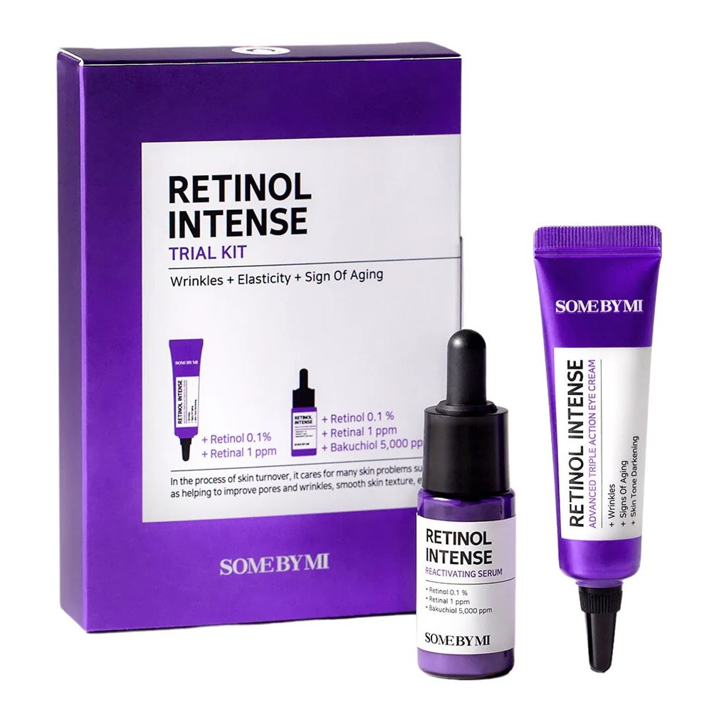 Some By Mi Faсe Care Набор Retinol Intense Trial Kit Набор для лица с ретинолом: интенсивный крем для кожи вокруг глаз, интенсивная сыворотка для лица