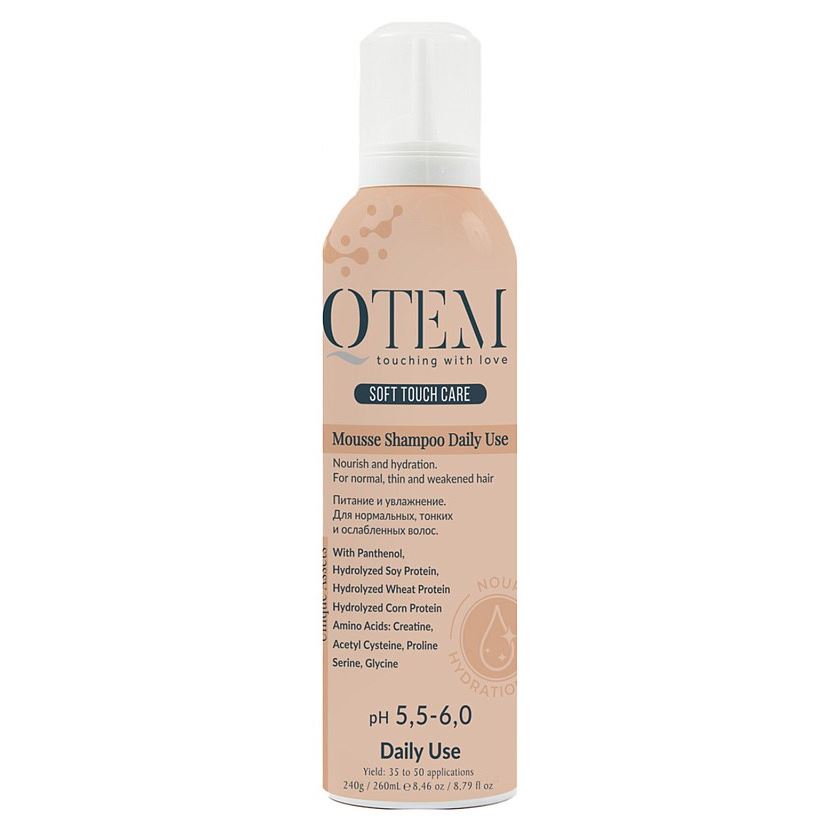 Qtem Soft Touch Care Mousse Shampoo Daily Use  Мусс-шампунь "Питание и Увлажнение" для частого применения