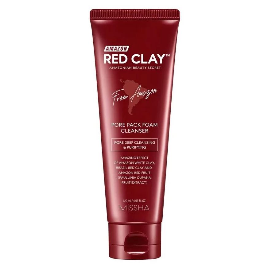 Missha Face Care Amazon Red Clay Pore Pack Foam Cleanser  Пенка для умывания и очищения пор с амазонской красной глиной 