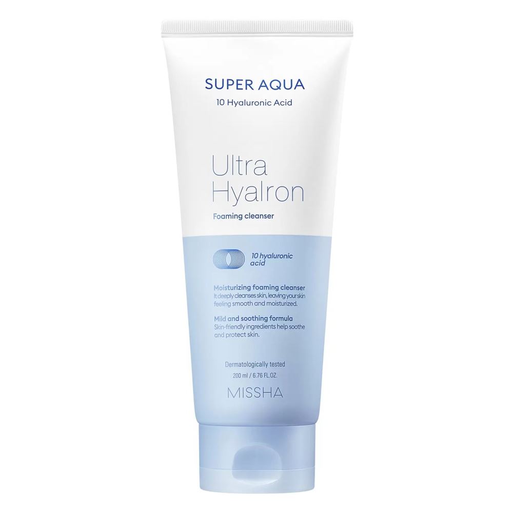 Missha Face Care Super Aqua Ultra Hyalron Foaming Cleanser Пенка для умывания и снятия макияжа 