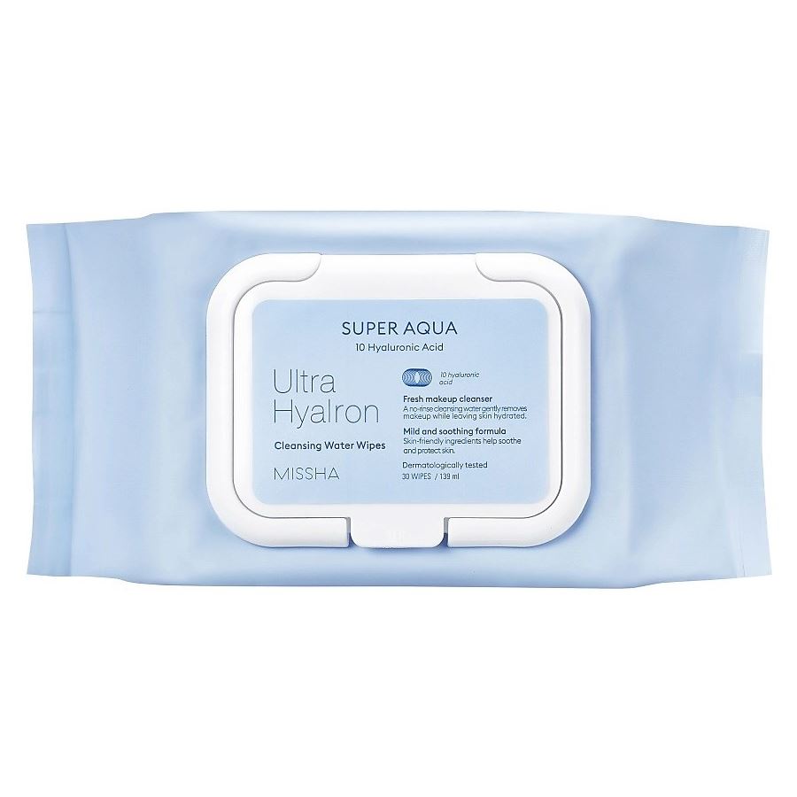 Missha Face Care Super Aqua Ultra Hyalron Cleansing Water Wipes Салфетки для умывания и снятия макияжа
