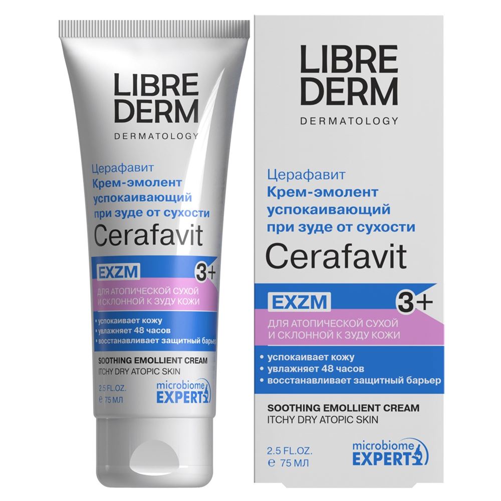 Librederm Cerafavit Cerafavit EXZM Soothing Emollient Cream Церафавит Крем-эмолент успокаивающий с коллоидной овсянкой, церамидами и пребиотиком