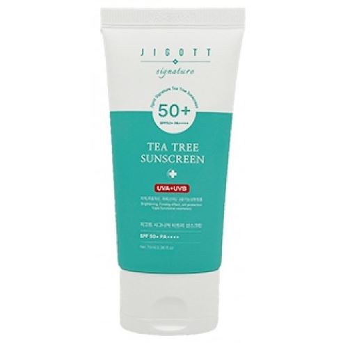 Jigott Skin Care Signature Tea Tree Sunscreen SPF50+ PA++++ Крем для лица солнцезащитный с экстрактом чайного дерева 