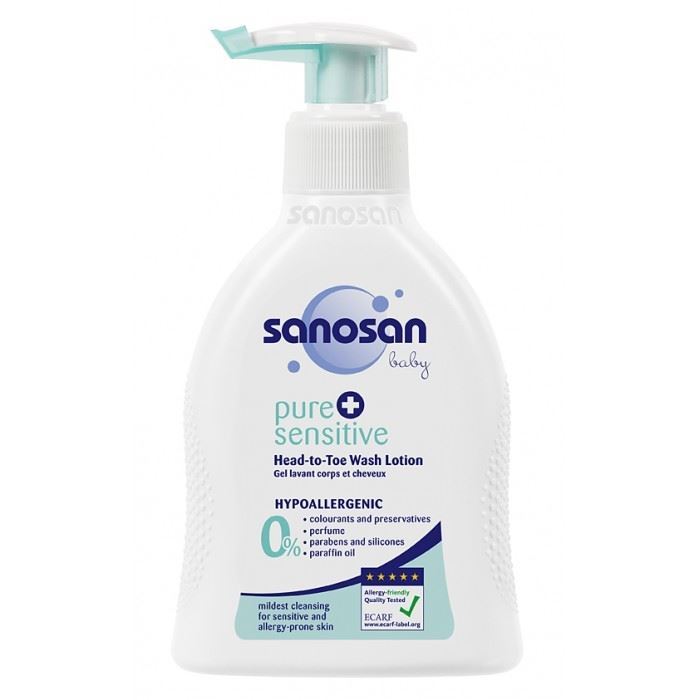 Sanosan Pure+Sensitive Средство для купания 2 в 1 Саносан Средство для купания с дозатором