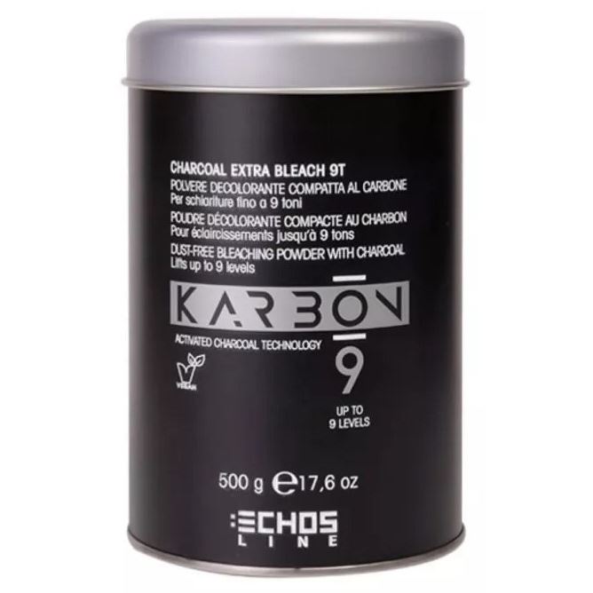 Echos Line Karbon 9 Charcoal Extra Bleach 9T Обесцвечивающий угольный беспыльный порошок для осветления до 9 тонов 
