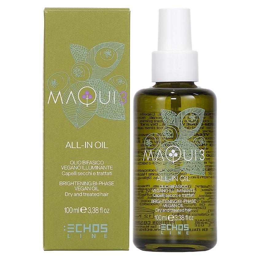 Echos Line Maqui 3 Brightening Bi-Phase Vegan Oil Натуральное двухфазное масло для сияния сухих и истощенных волос