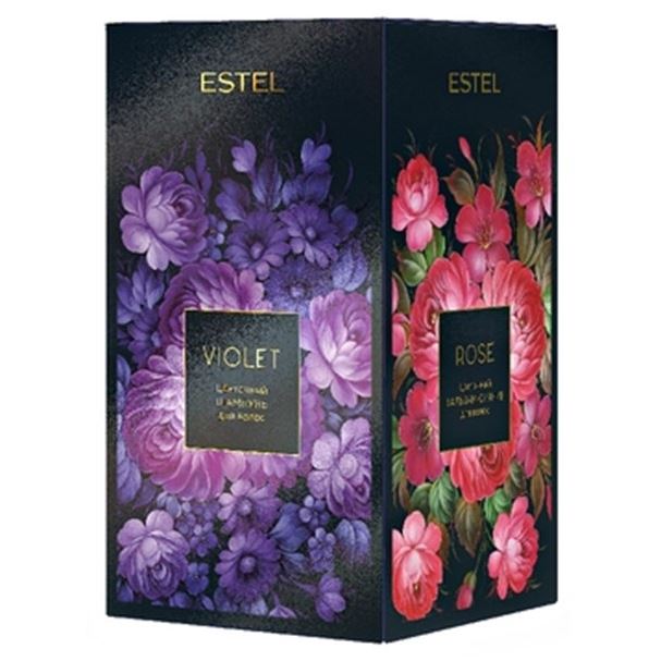 Estel Professional Flowers Трилогия компаньонов Violet/Rose/Vert  Набор: шампунь, бальзам, гель для душа