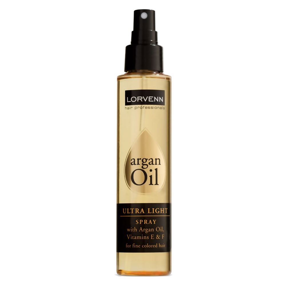 Lorvenn Hair Professionals Argan Oil Argan Oil Ultra Light Spray Ультра-легкое масло-спрей для тонких и тусклых волос с аргановым маслом, витаминами Е и F, UV фильтром 
