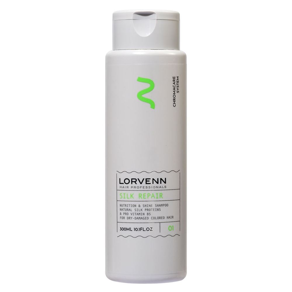 Lorvenn Hair Professionals Silk Repair Silk Repair Nutrition & Shine Shampoo Шампунь реструктурирующий с протеинами шелка для сухих, поврежденных и окрашенных волос 