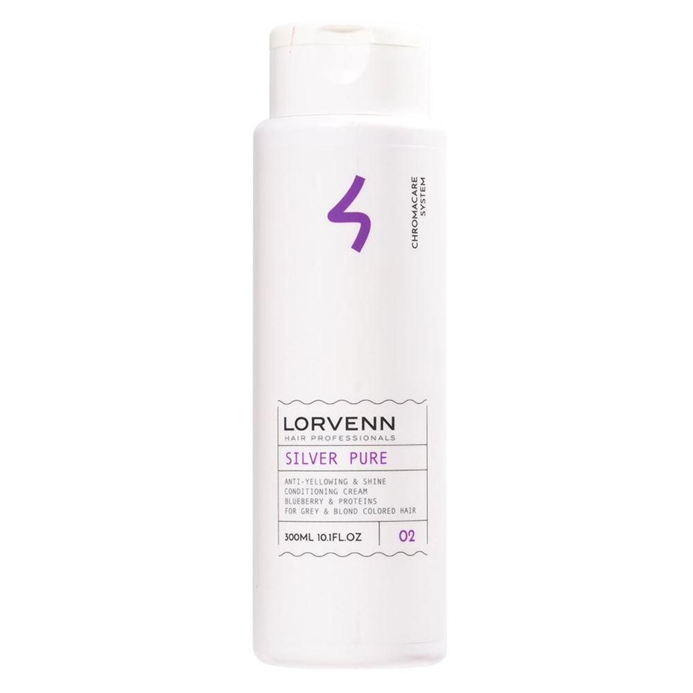 Lorvenn Hair Professionals Silver Pure Silver Pure Anty-Yellowing & Radiance Conditioning Cream Нейтрализующий крем-кондиционер для седых, блондинистых, окрашенных или осветленных волос