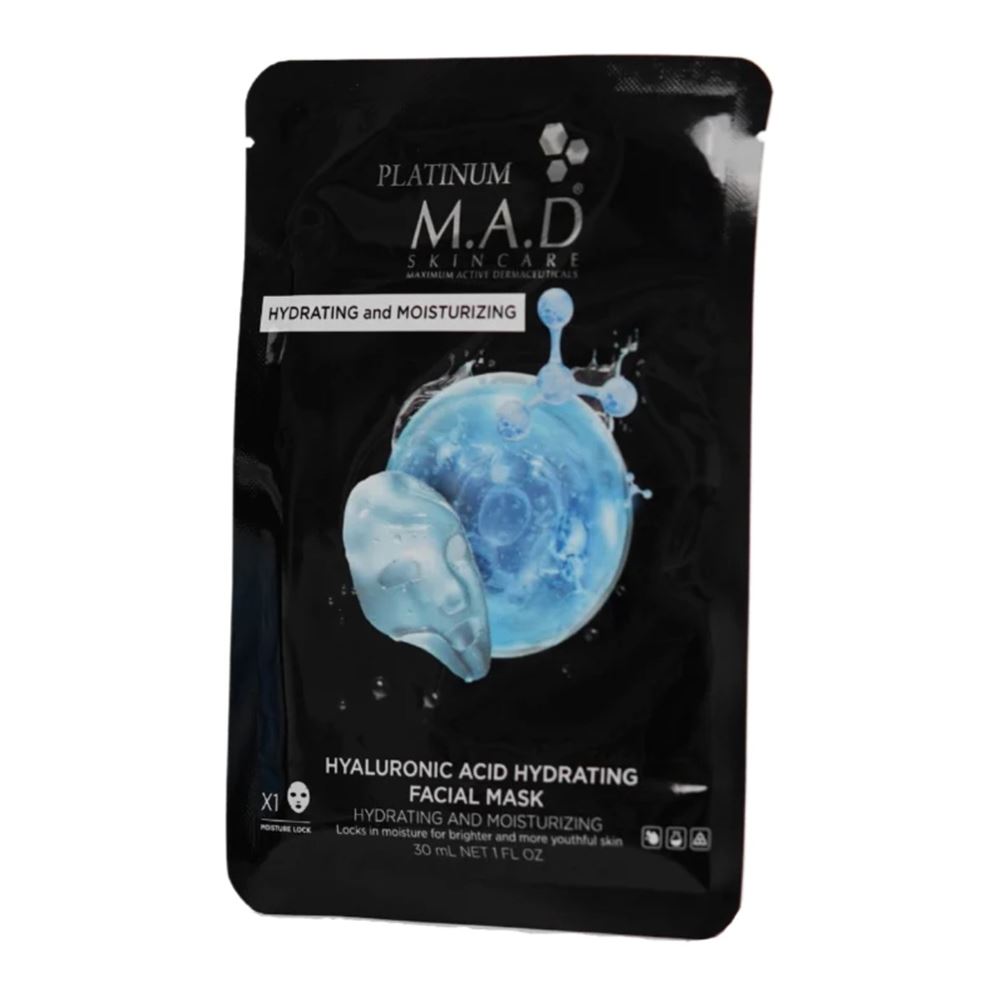 M.A.D Skincare Delicate Platinum Hyaluronic Acid Hydrating Facial Mask Восстанавливающая маска «Платинум»