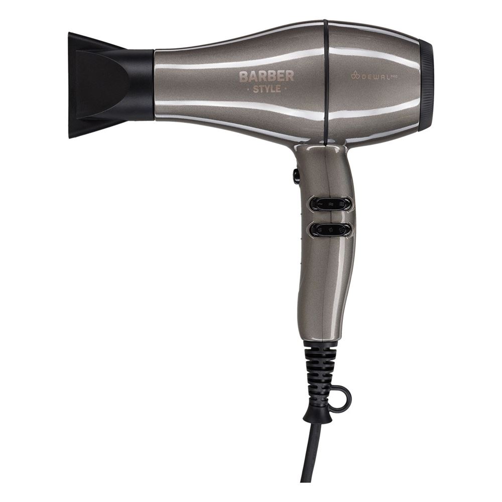 Dewal Professional Фены 03-3011 Gunsteel Фен DEWAL PRO BARBER STYLE Compact Фен профессиональный, темная сталь, 2200Вт, BLDC мотор,  ионизация, 2 насадки