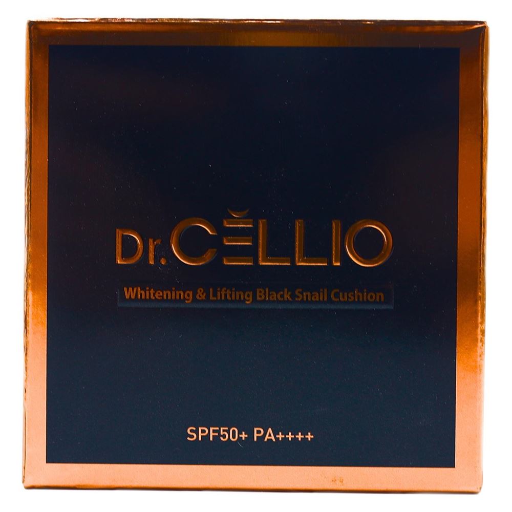 Dr.Cellio Make Up Whitening & Lifting Black Snail Cushion SPF50+ PA++++ Кушон для лица осветляющий с муцином улитки