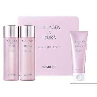 The Saem Face Care Набор Collagen EX Hydra Skin Care 3 Set Набор уходовой косметики для лица: Тонер, Эмульсия, Пенка для умывания