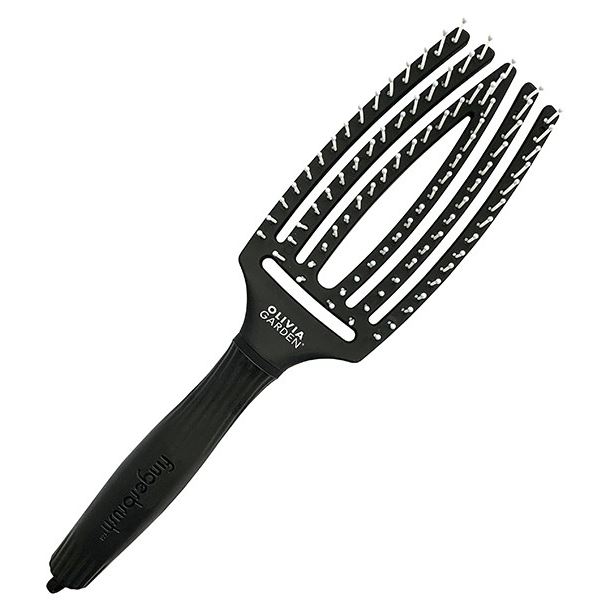 Olivia Garden Щетки и расчески для волос ID1393/BR-FB1PC-M0000 Щетка для волос Fingerbrush Care Iconic Nylon Bristles Black M Щетка для волос