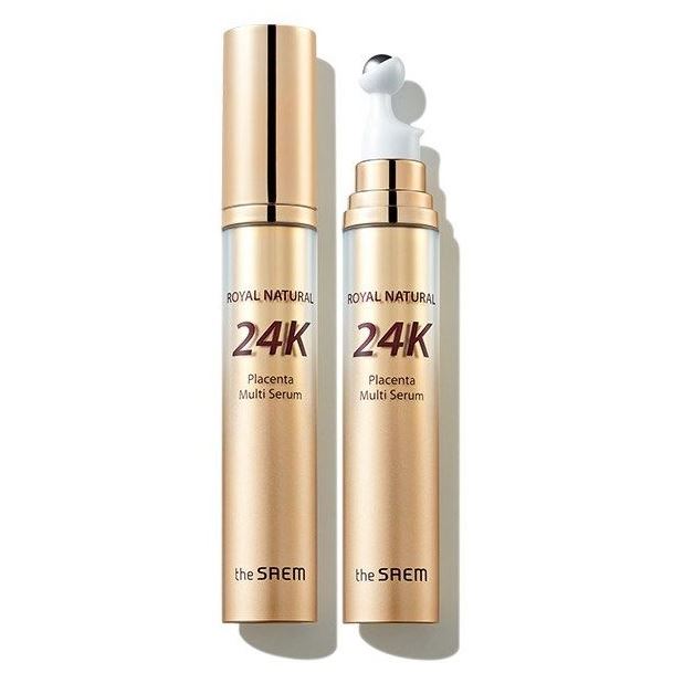 The Saem Face Care Royal Natural 24K Placenta Multi Serum Сыворотка для лица питательная с роллером 