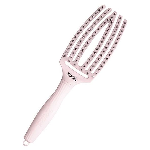 Olivia Garden Щетки и расчески для волос ID0853 Щетка для волос Fingerbrush Care Iconic Boar & Nylon Pastel Pink M Щетка для волос 