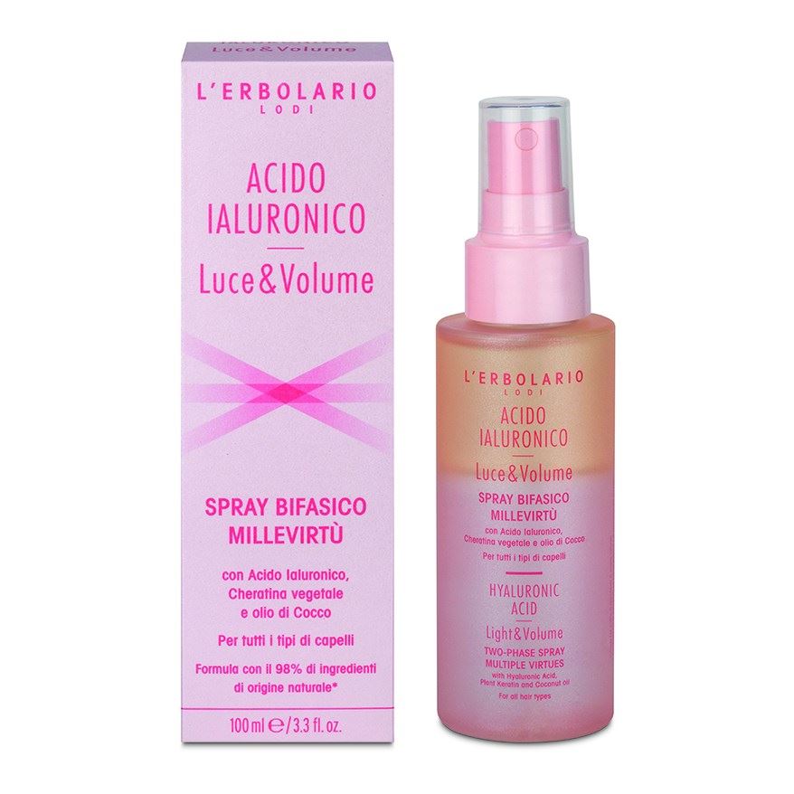 L`Erbolario Hair Care Hyaluronic Acid Light and Volume Two Phase Spray Спрей для волос с гиалуроновой кислотой