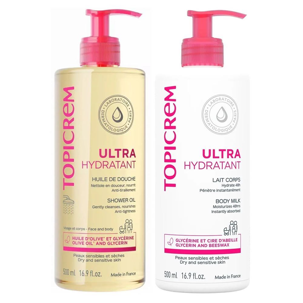 Topicrem Essentials  Набор Ультра-увлажняющих средств для тела Набор:  Ультра-увлажняющее молочко для тела, Ультра-увлажняющее масло для душа 