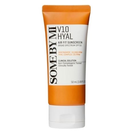 Some By Mi Faсe Care V10 Hyal Airfit Sun Screen Солнцезащитный крем с комплексом витаминов и гиалуроновой кислотой 