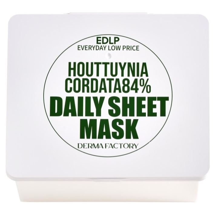 Derma Factory Cleansing Houttuynia Cordata 84% Daily Sheet Mask Тканевые маски для лица с экстрактом цветка хауттюйнии 