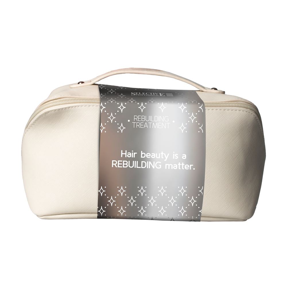 Selective Professional Rebuilding Treatment Набор Hair Beauty Is A Rebuilding Matter Набор: шампунь, кондиционер, флюид, сумочка