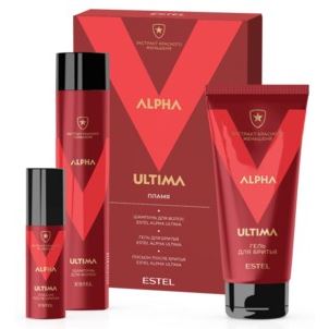 Estel Professional Alpha Homme Набор Alpha Ultima для бритья "Пламя" Набор для бритья: шампунь, гель д/бритья, лосьон п/бритья