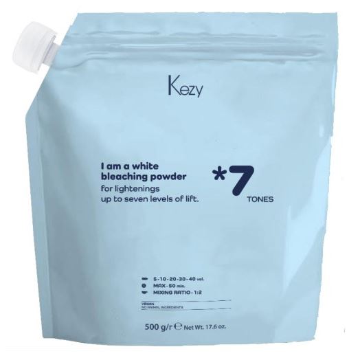 KEZY Involve Color I Am A White Bleaching Powder Нелетучий белый обесвечивающий  порошок для быстрого суперосветления до 7 тонов
