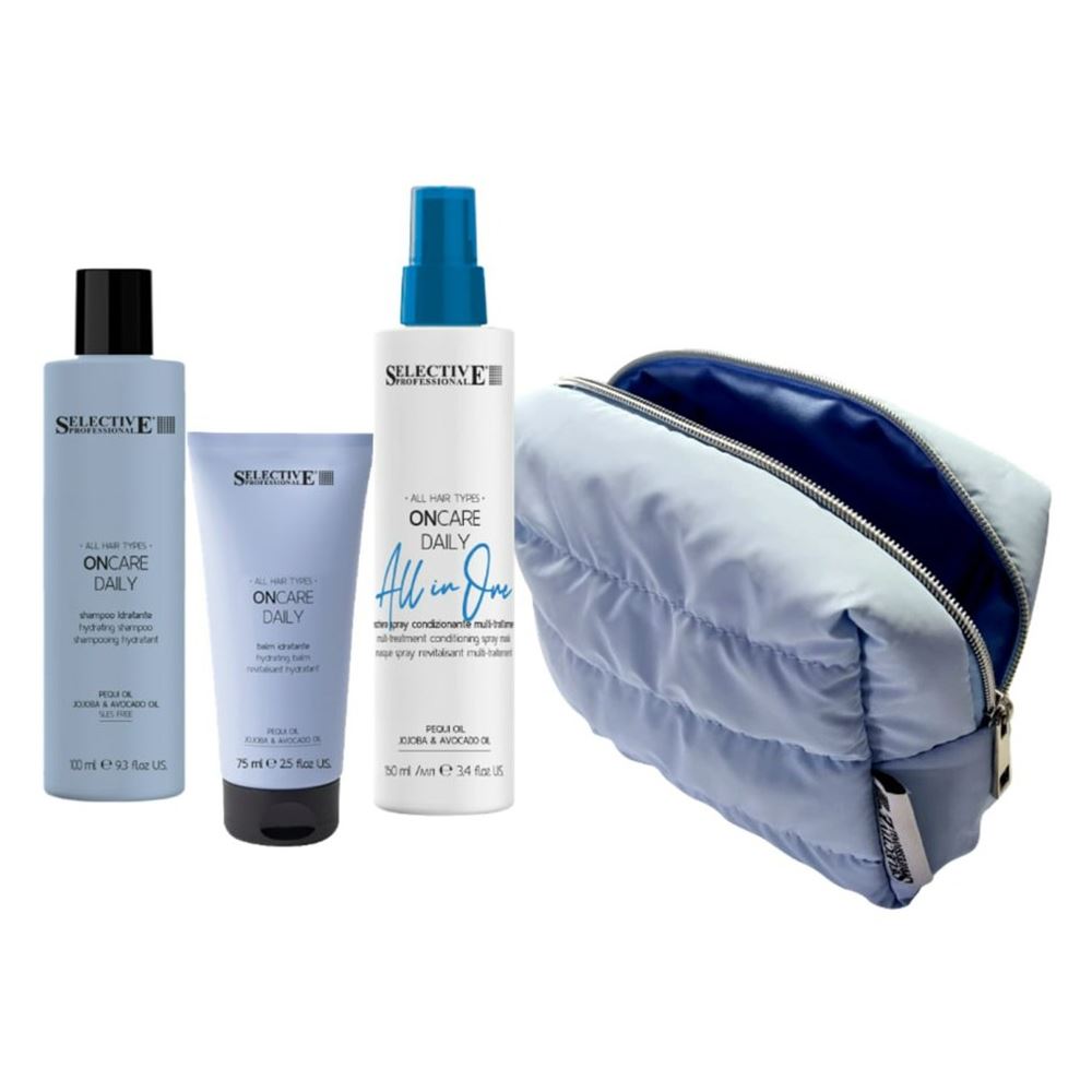 Selective Professional ONcare NUTRITION OnCare Daily Smiling Summer Set Набор: шампунь, кондиционер, маска-спрей 15 в 1, косметичка